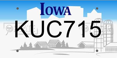 KUC715 Iowa License Plate