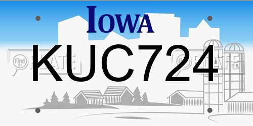 KUC724 Iowa License Plate