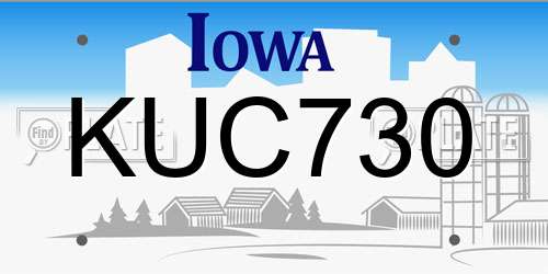 KUC730 Iowa License Plate