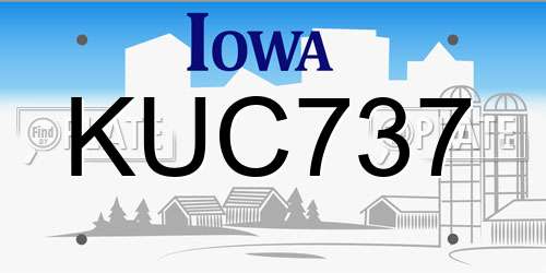 KUC737 Iowa License Plate
