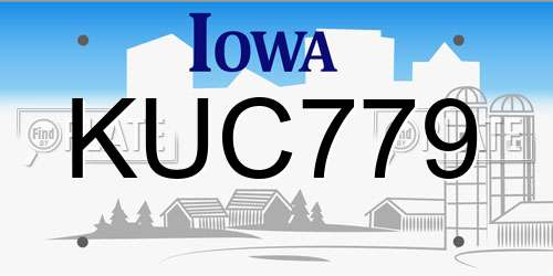 KUC779 Iowa License Plate