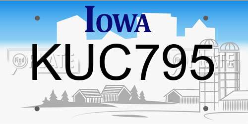 KUC795 Iowa License Plate
