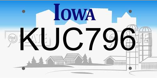 KUC796 Iowa License Plate