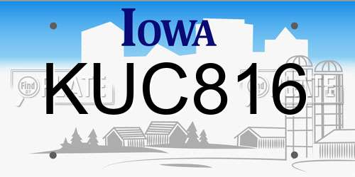 KUC816 Iowa License Plate
