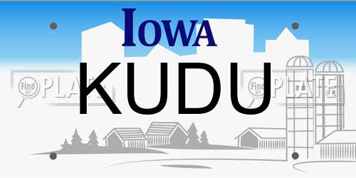 KUDU Iowa License Plate