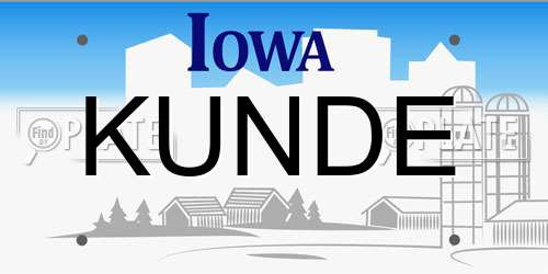 KUNDE Iowa License Plate