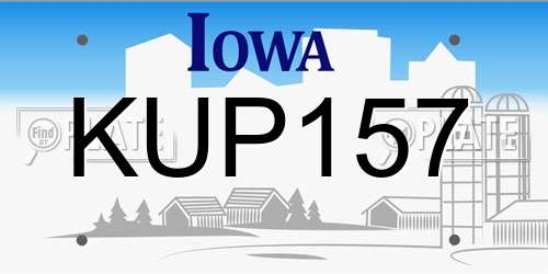 KUP157 Iowa License Plate