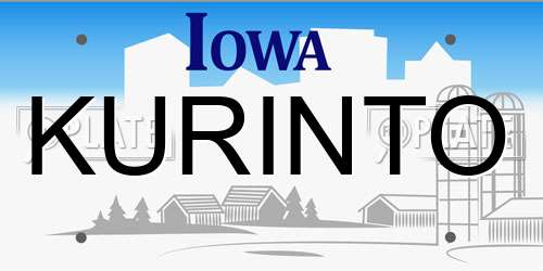KURINTO Iowa License Plate