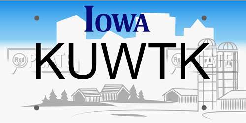 KUWTK Iowa License Plate