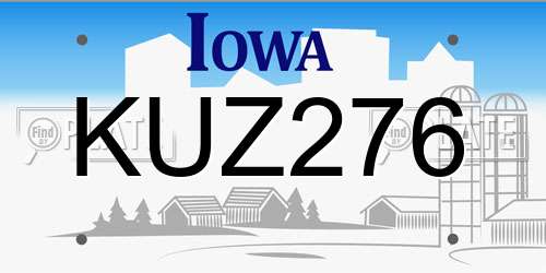 KUZ276 Iowa License Plate