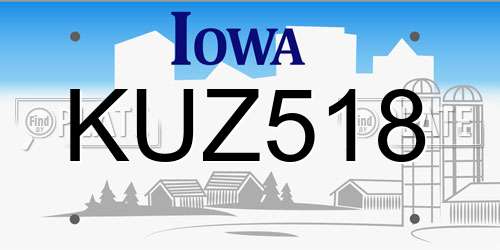 KUZ518 Iowa License Plate