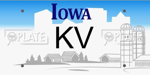 KV Iowa License Plate