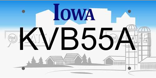 KVB55A Iowa License Plate