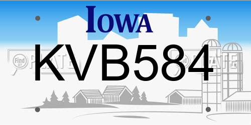 KVB584 Iowa License Plate