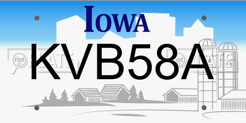 KVB58A Iowa License Plate
