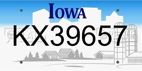 KX39657 Iowa License Plate