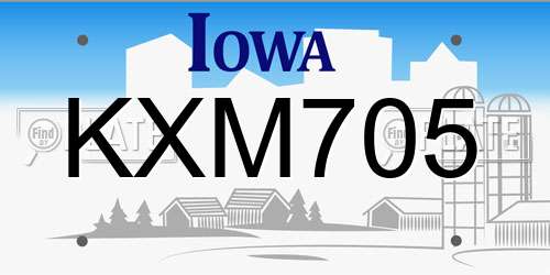 KXM705 Iowa License Plate