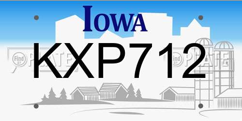 KXP712 Iowa License Plate