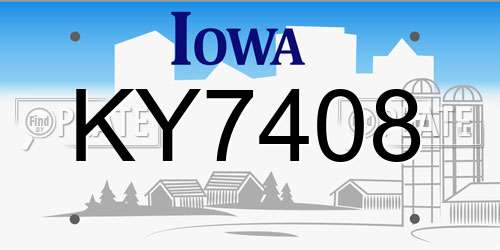 KY7408 Iowa License Plate