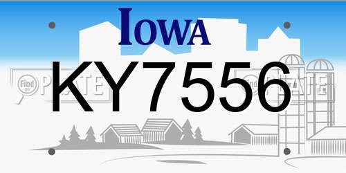 KY7556 Iowa License Plate