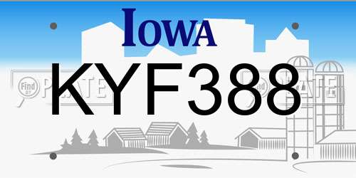 KYF388 Iowa License Plate