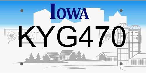 KYG470 Iowa License Plate