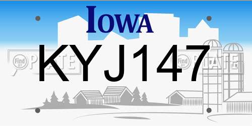 KYJ147 Iowa License Plate