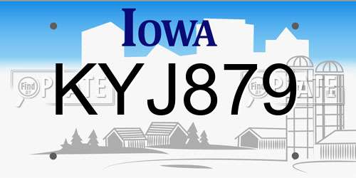 KYJ879 Iowa License Plate