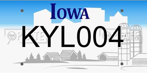 KYL004 Iowa License Plate