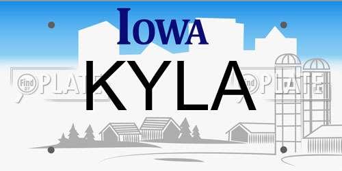 KYLA Iowa License Plate