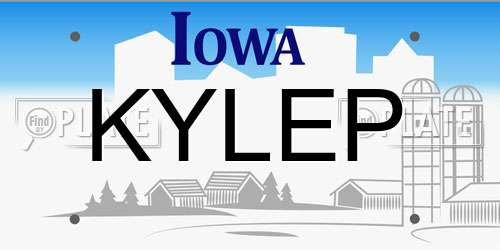 KYLEP Iowa License Plate