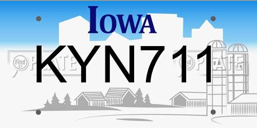 KYN711 Iowa License Plate