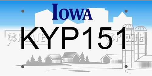 KYP151 Iowa License Plate