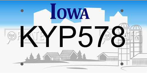KYP578 Iowa License Plate