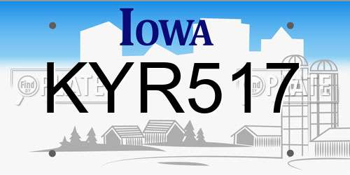 KYR517 Iowa License Plate
