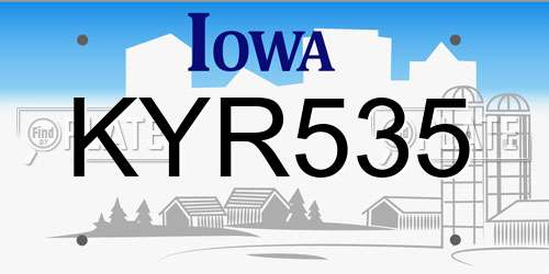 KYR535 Iowa License Plate