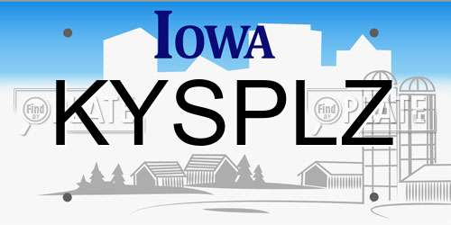 KYSPLZ Iowa License Plate