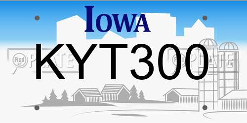KYT300 Iowa License Plate