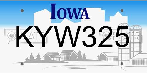 KYW325 Iowa License Plate