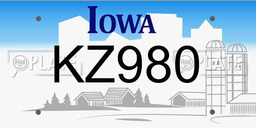 KZ980 Iowa License Plate