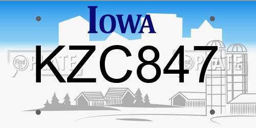KZC847 Iowa License Plate