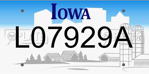 L07929A Iowa License Plate