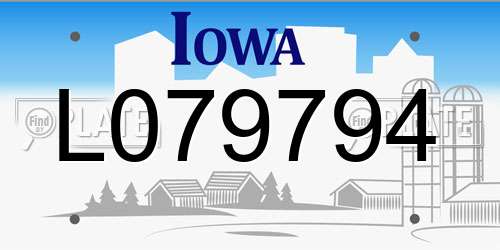 L079794 Iowa License Plate