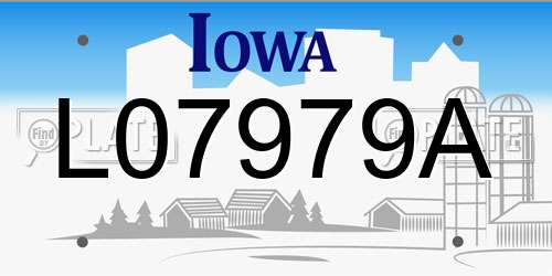 L07979A Iowa License Plate