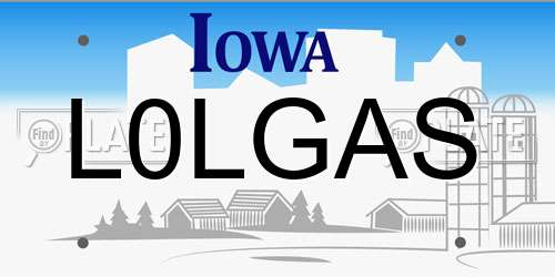 L0LGAS Iowa License Plate
