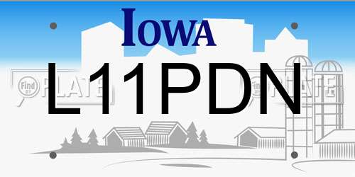 L11PDN Iowa License Plate