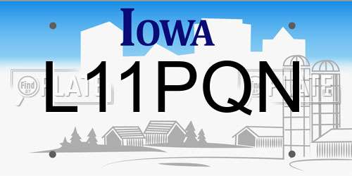 L11PQN Iowa License Plate