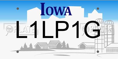 L1LP1G Iowa License Plate