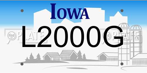 L2000G Iowa License Plate