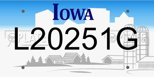 L20251G Iowa License Plate